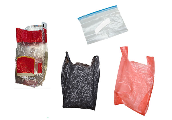 Examples of plastic bags for recycling