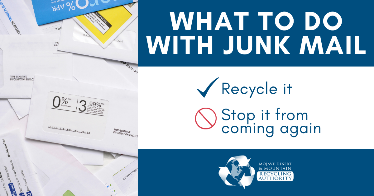 Examples of junk mail with words: Recycle it and stop it from coming in the first place