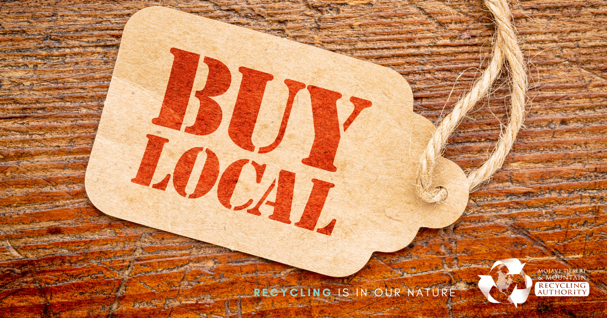 A tag that says “BUY LOCAL"