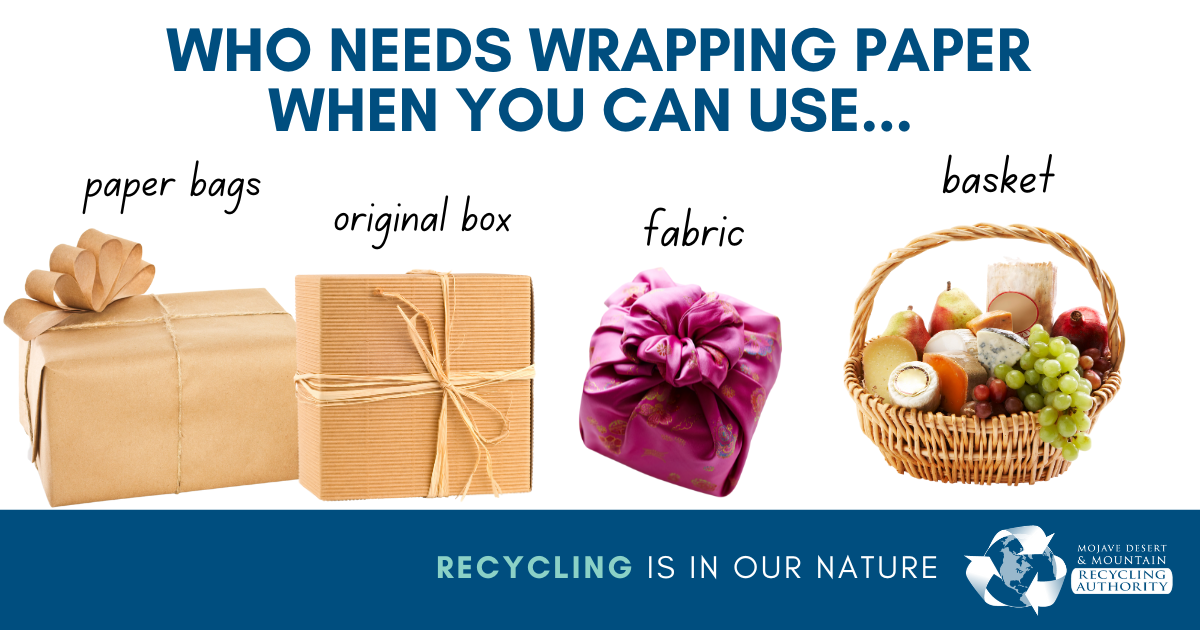 Gift packages wrapped in paper and cloth and a basket