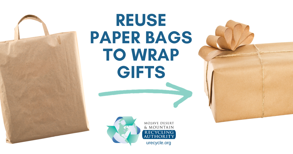 Image of a paper bag and a gift wrapped with a paper bag