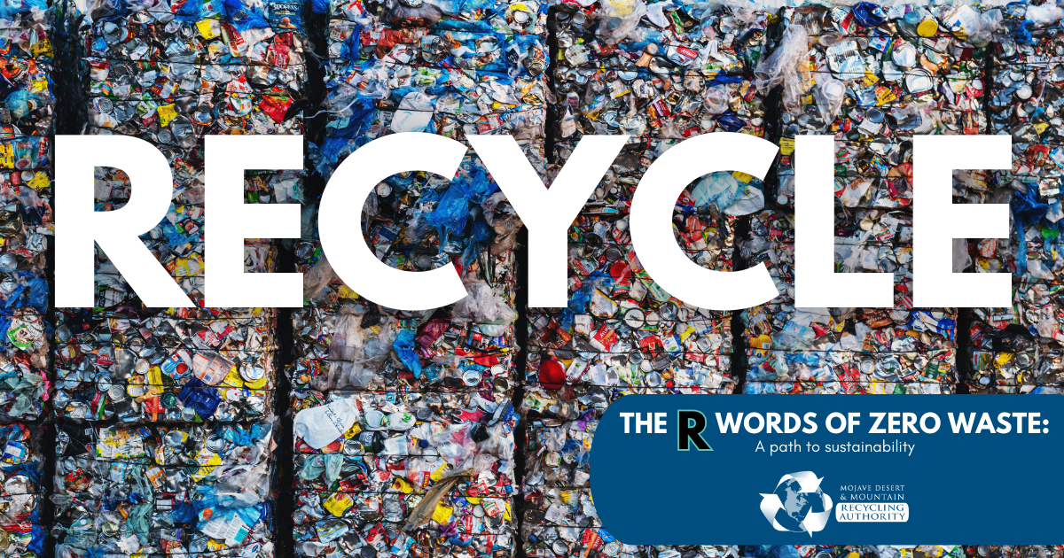Bales of recycling with “RECYCLE” overlay