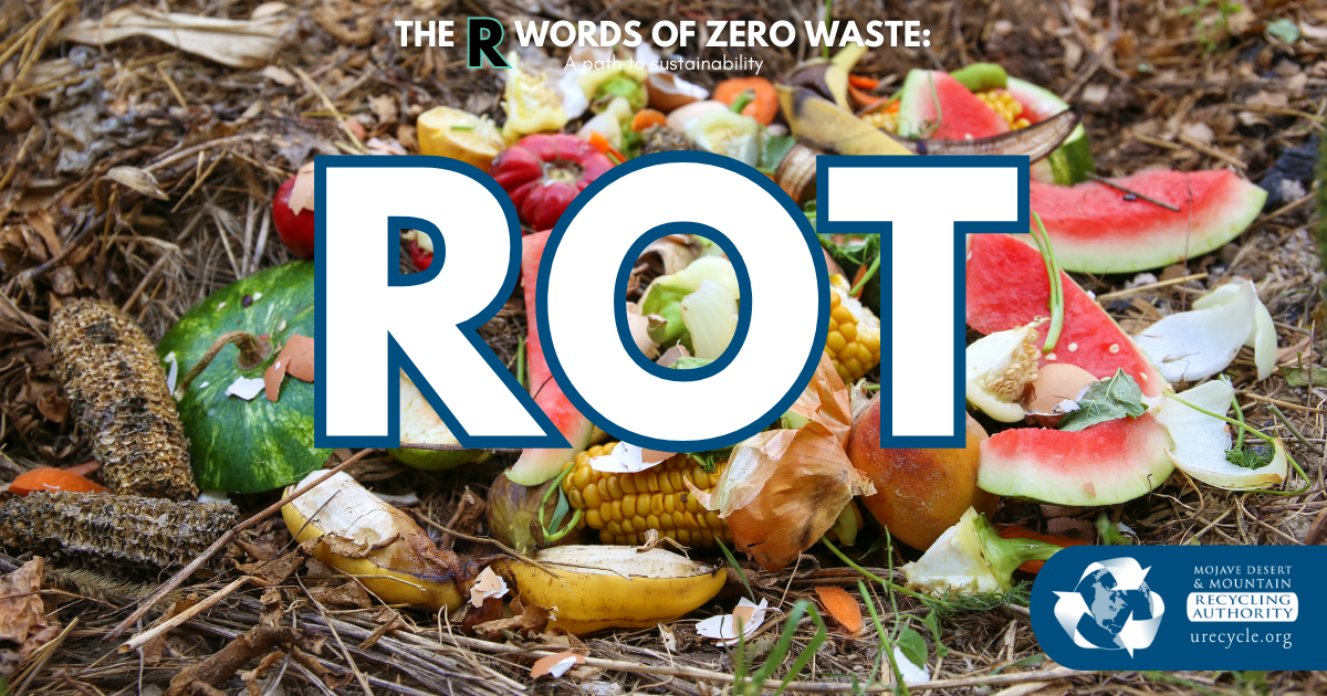 Food scraps composting with “ROT” overlay
