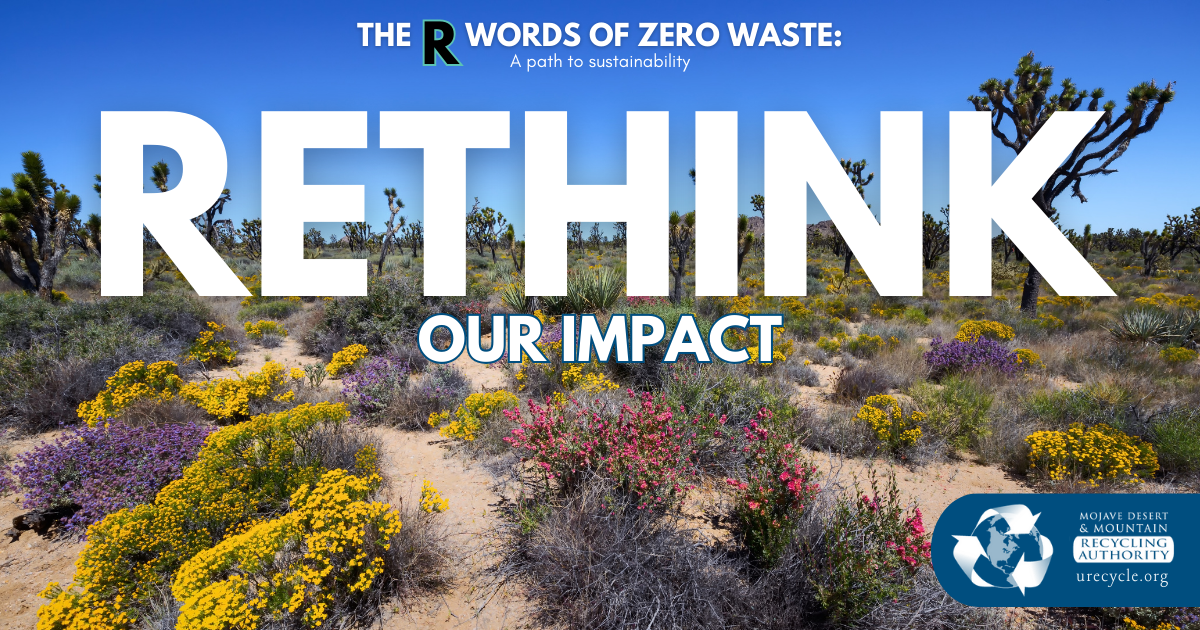 Image of the Mojave Desert with “RETHINK” overlay