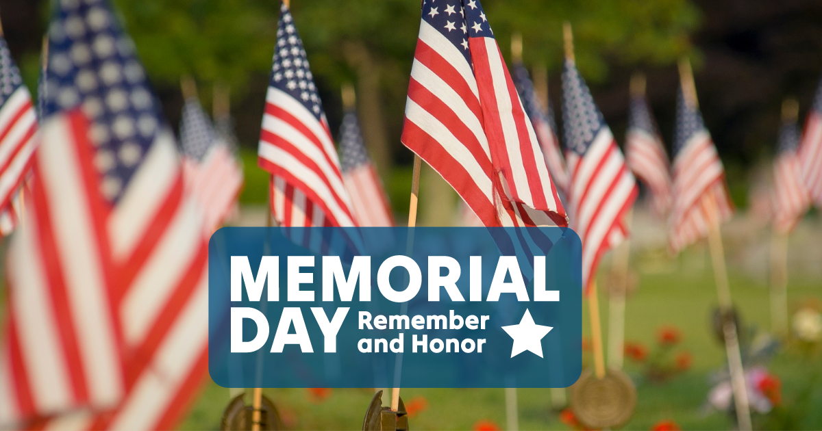 US Flags in remembrance of Memorial Day