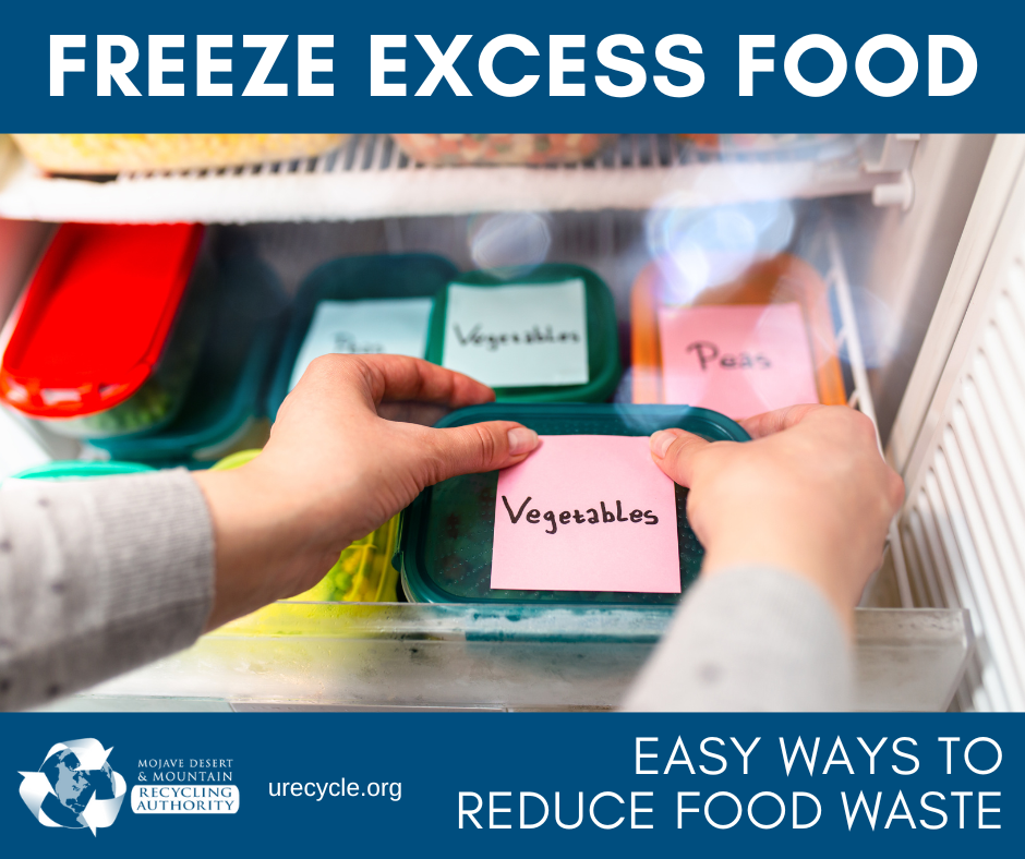 Labeled food going into a freezer