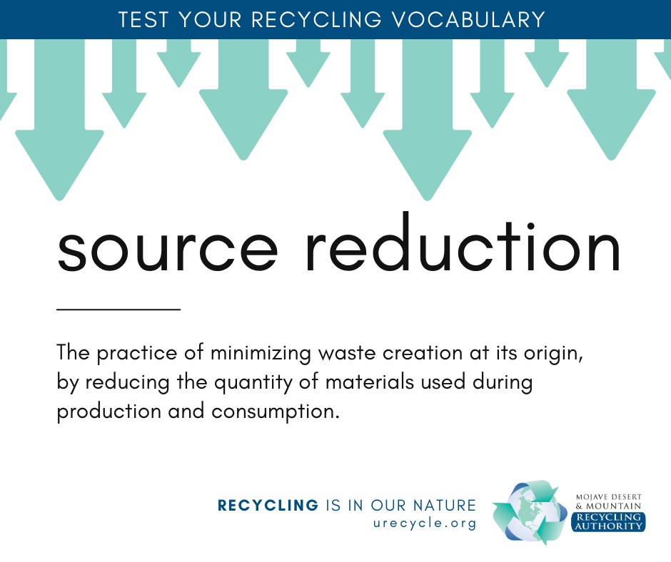 A graphic explaining definition of “source reduction"