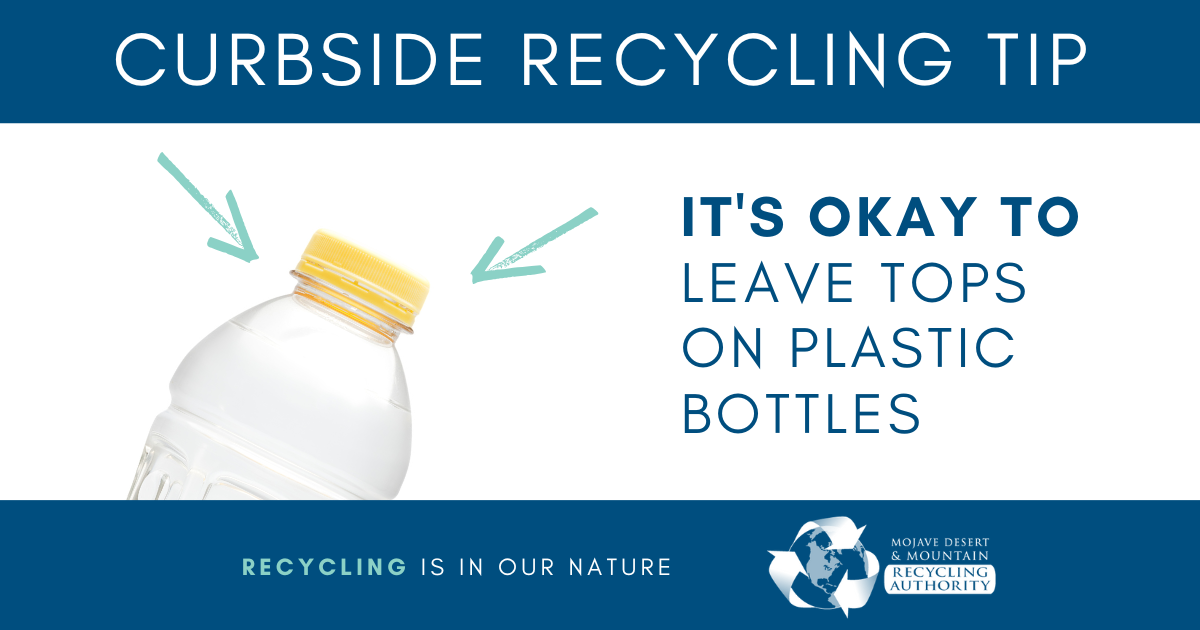 Plastic bottle with top on is okay for recycling