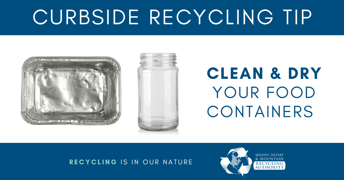 A metal tray and glass container clean and dry for recycling