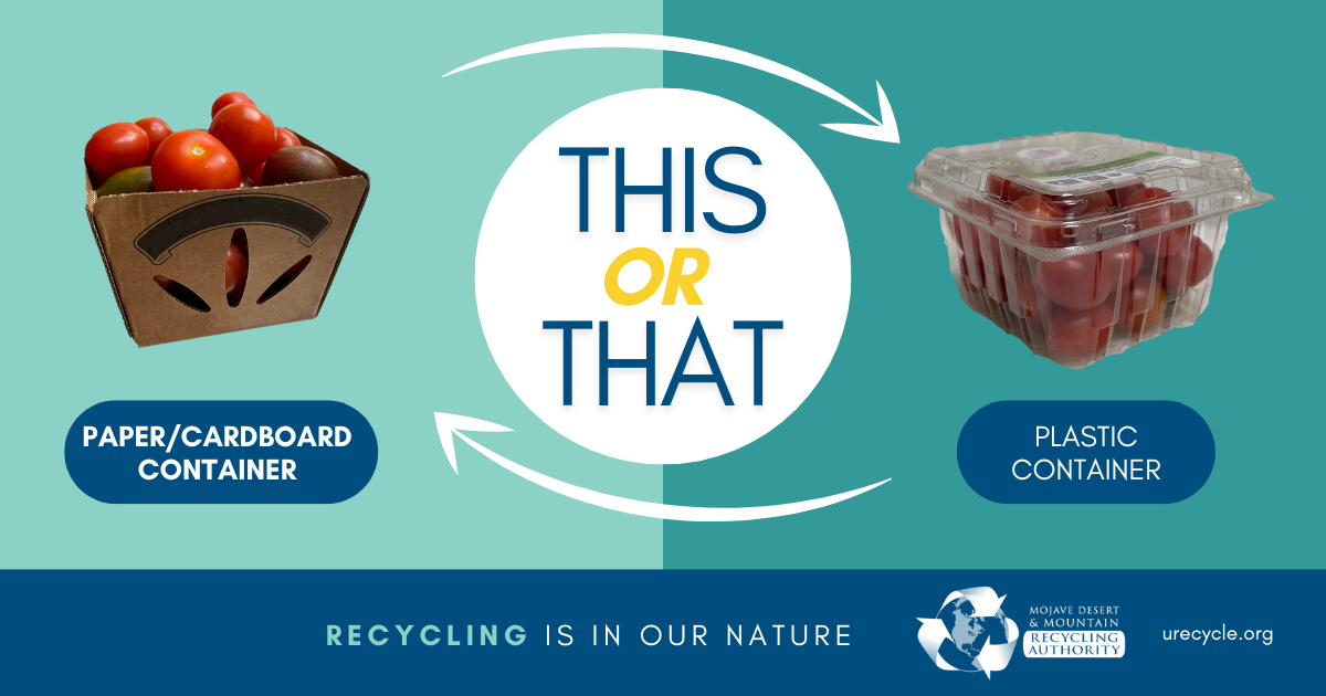 This or That: Plastic produce container vs. Paper