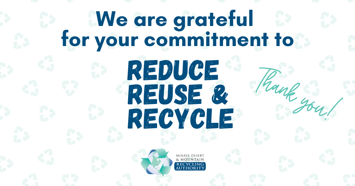 Thankful for your choice to reduce, reuse & recycle