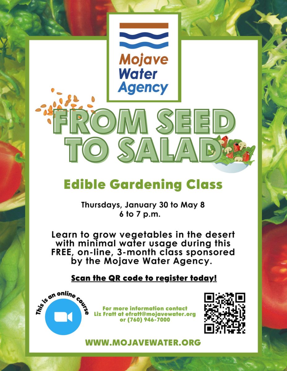 Mojave Water Edible Gardening Class Flyer