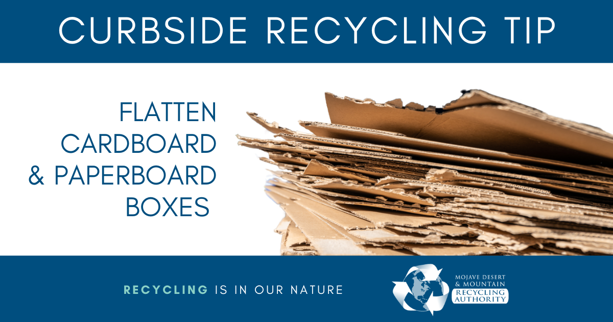 Flattened cardboard boxes for recycling