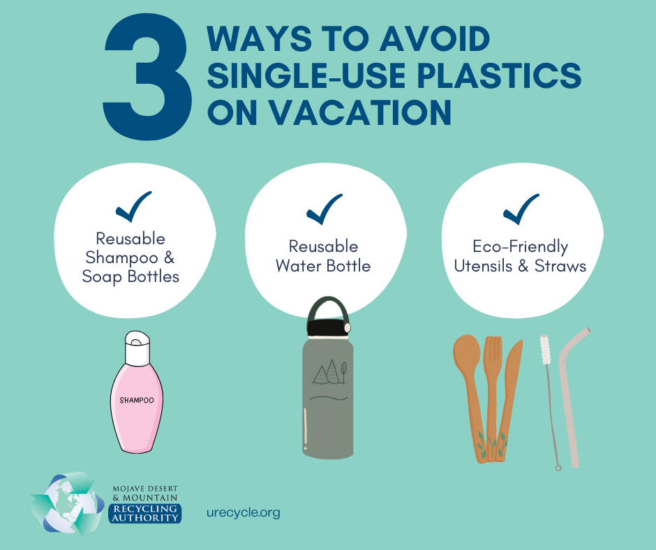 Image of Reusable items to take on vacation to avoid single-use items