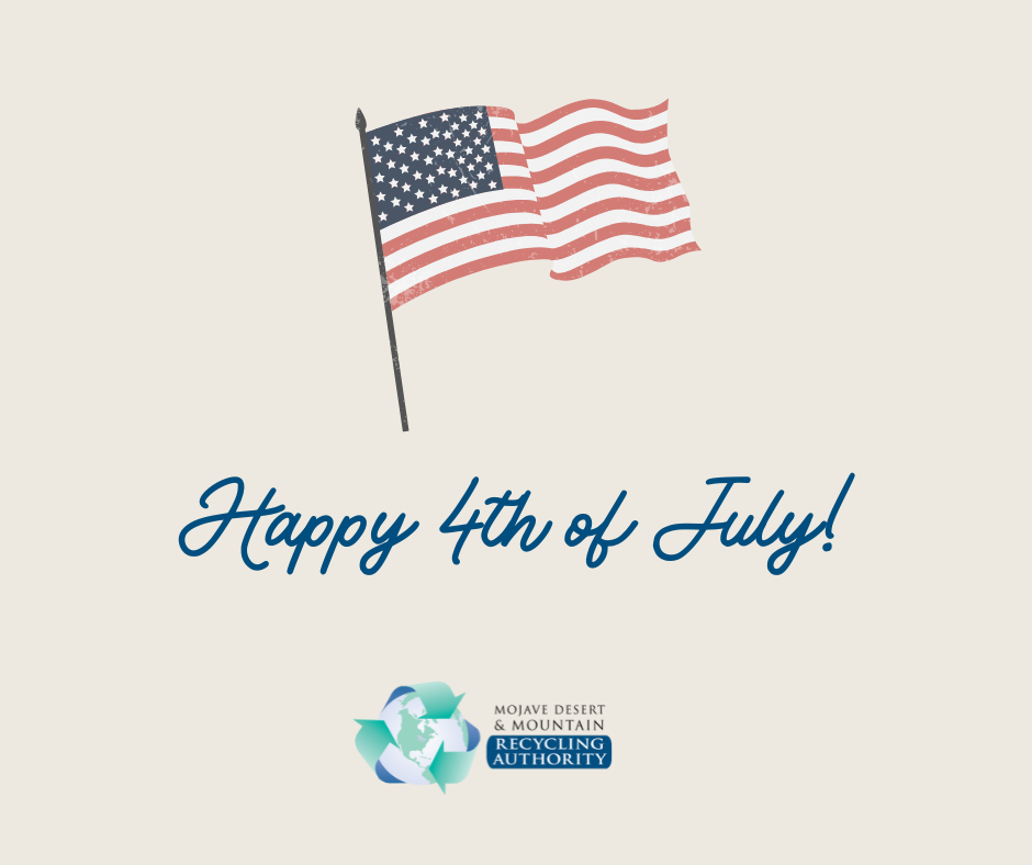 American flag. Words: Happy 4th of July