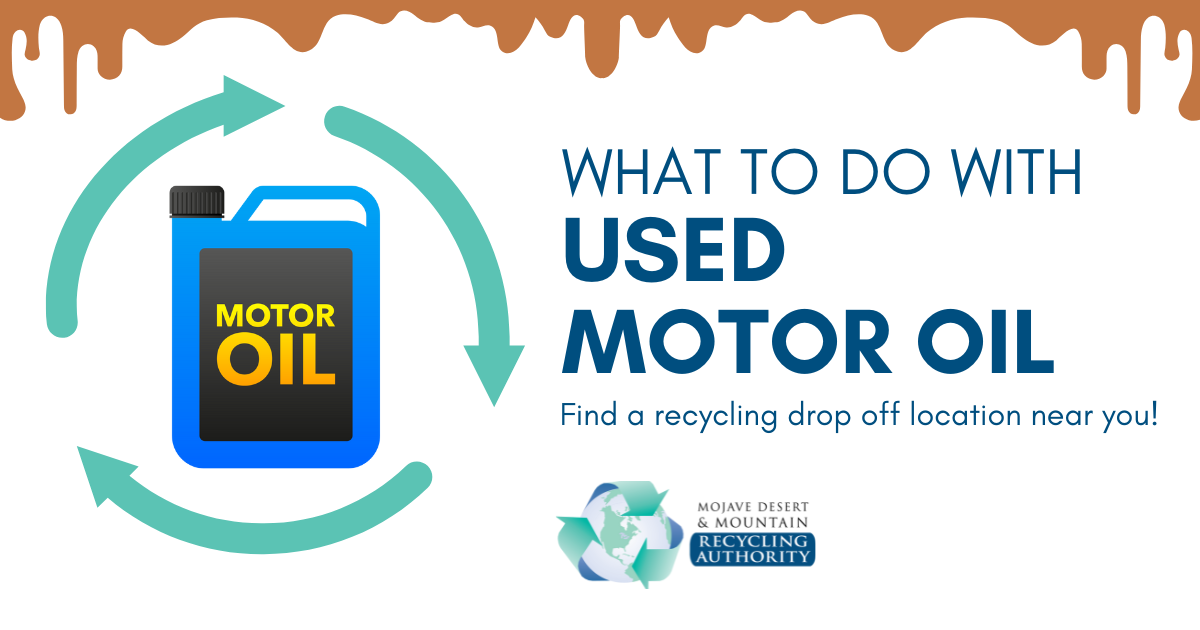 Illustration of used motor oil with a recycle symbol around it