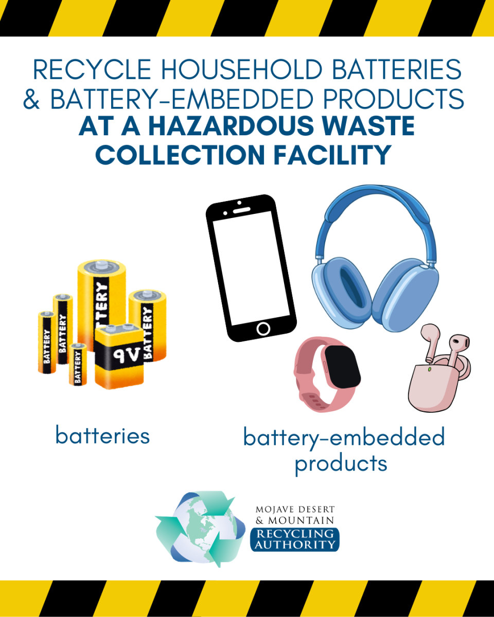 Battery & embedded battery examples for recycling as HHW