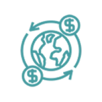 Earth with Money Signs Circling Icon