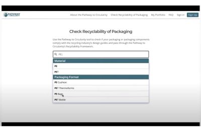 TRP Recycling Database screenshot
