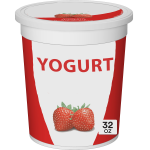 A plastic yogurt cup